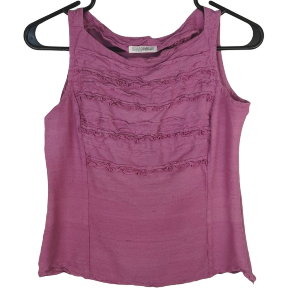 Nara Camicie Women's Small Mauve Purple 100% Silk Tank Top Blouse